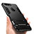 Silicone Matte Finish and Plastic Back Case with Stand for Huawei Honor 8 Black