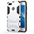 Silicone Matte Finish and Plastic Back Case with Stand for Huawei P9 Lite Mini White