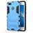 Silicone Matte Finish and Plastic Back Case with Stand for Huawei Y6 Pro (2017) Blue