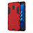 Silicone Matte Finish and Plastic Back Case with Stand for Samsung Galaxy A8+ A8 Plus (2018) A730F Red