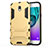 Silicone Matte Finish and Plastic Back Case with Stand for Samsung Galaxy J5 (2017) Duos J530F Gold