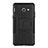 Silicone Matte Finish and Plastic Back Case with Stand for Samsung Galaxy J5 (2017) Version Americaine Black