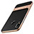 Silicone Matte Finish and Plastic Back Case with Stand W01 for Huawei Nova 3e Gold and Black