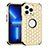 Silicone Matte Finish and Plastic Back Cover Case 360 Degrees Bling-Bling for Apple iPhone 13 Pro Max Gold and Black