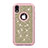 Silicone Matte Finish and Plastic Back Cover Case 360 Degrees Bling-Bling for Apple iPhone XR Pink