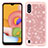 Silicone Matte Finish and Plastic Back Cover Case 360 Degrees Bling-Bling for Samsung Galaxy A01 SM-A015 Rose Gold