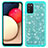 Silicone Matte Finish and Plastic Back Cover Case 360 Degrees Bling-Bling JX1 for Samsung Galaxy F02S SM-E025F Cyan