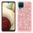 Silicone Matte Finish and Plastic Back Cover Case 360 Degrees Bling-Bling JX1 for Samsung Galaxy F12 Rose Gold