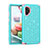 Silicone Matte Finish and Plastic Back Cover Case 360 Degrees Bling-Bling U01 for Samsung Galaxy Note 10 Plus 5G Cyan