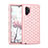 Silicone Matte Finish and Plastic Back Cover Case 360 Degrees Bling-Bling U01 for Samsung Galaxy Note 10 Plus Rose Gold