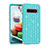 Silicone Matte Finish and Plastic Back Cover Case 360 Degrees Bling-Bling U01 for Samsung Galaxy S10 5G Cyan