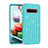 Silicone Matte Finish and Plastic Back Cover Case 360 Degrees Bling-Bling U01 for Samsung Galaxy S10 Cyan
