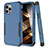 Silicone Matte Finish and Plastic Back Cover Case 360 Degrees for Apple iPhone 14 Pro Blue and Black