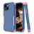 Silicone Matte Finish and Plastic Back Cover Case 360 Degrees for Apple iPhone 15 Mixed