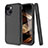 Silicone Matte Finish and Plastic Back Cover Case 360 Degrees for Apple iPhone 15 Plus Black