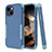 Silicone Matte Finish and Plastic Back Cover Case 360 Degrees for Apple iPhone 15 Plus Sky Blue