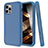 Silicone Matte Finish and Plastic Back Cover Case 360 Degrees for Apple iPhone 16 Pro Blue