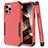 Silicone Matte Finish and Plastic Back Cover Case 360 Degrees for Apple iPhone 16 Pro Red