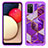 Silicone Matte Finish and Plastic Back Cover Case 360 Degrees JX1 for Samsung Galaxy A03s Purple