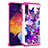 Silicone Matte Finish and Plastic Back Cover Case 360 Degrees JX1 for Samsung Galaxy A50 Hot Pink