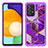 Silicone Matte Finish and Plastic Back Cover Case 360 Degrees JX1 for Samsung Galaxy A52s 5G Purple