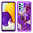 Silicone Matte Finish and Plastic Back Cover Case 360 Degrees JX1 for Samsung Galaxy A72 4G Purple