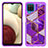 Silicone Matte Finish and Plastic Back Cover Case 360 Degrees JX1 for Samsung Galaxy F12 Purple