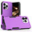 Silicone Matte Finish and Plastic Back Cover Case 360 Degrees MQ1 for Apple iPhone 13 Pro Purple