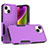 Silicone Matte Finish and Plastic Back Cover Case 360 Degrees MQ1 for Apple iPhone 15 Plus Purple