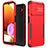 Silicone Matte Finish and Plastic Back Cover Case 360 Degrees MQ1 for Samsung Galaxy A04s Red