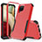 Silicone Matte Finish and Plastic Back Cover Case 360 Degrees MQ1 for Samsung Galaxy A12 Red