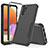 Silicone Matte Finish and Plastic Back Cover Case 360 Degrees MQ1 for Samsung Galaxy A32 4G Black