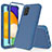 Silicone Matte Finish and Plastic Back Cover Case 360 Degrees MQ1 for Samsung Galaxy A52s 5G Blue