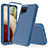 Silicone Matte Finish and Plastic Back Cover Case 360 Degrees MQ1 for Samsung Galaxy F12 Blue
