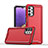 Silicone Matte Finish and Plastic Back Cover Case 360 Degrees Q01W for Samsung Galaxy M32 5G Red