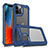 Silicone Matte Finish and Plastic Back Cover Case 360 Degrees R02 for Apple iPhone 12 Pro Blue