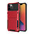 Silicone Matte Finish and Plastic Back Cover Case 360 Degrees R03 for Apple iPhone 12 Pro Red