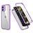 Silicone Matte Finish and Plastic Back Cover Case 360 Degrees R05 for Apple iPhone 12 Mini Clove Purple