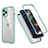 Silicone Matte Finish and Plastic Back Cover Case 360 Degrees R05 for Apple iPhone 12 Pro Matcha Green