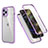 Silicone Matte Finish and Plastic Back Cover Case 360 Degrees R05 for Apple iPhone 12 Pro Max Clove Purple