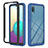 Silicone Matte Finish and Plastic Back Cover Case 360 Degrees U03 for Samsung Galaxy A02 Blue