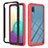 Silicone Matte Finish and Plastic Back Cover Case 360 Degrees U03 for Samsung Galaxy A02 Red