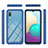 Silicone Matte Finish and Plastic Back Cover Case 360 Degrees U03 for Samsung Galaxy M02