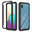 Silicone Matte Finish and Plastic Back Cover Case 360 Degrees U03 for Samsung Galaxy M02 Black