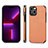 Silicone Matte Finish and Plastic Back Cover Case 360 Degrees U04 for Apple iPhone 14 Plus Orange