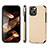 Silicone Matte Finish and Plastic Back Cover Case 360 Degrees U04 for Apple iPhone 15 Gold