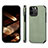 Silicone Matte Finish and Plastic Back Cover Case 360 Degrees U04 for Apple iPhone 15 Pro Green