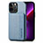 Silicone Matte Finish and Plastic Back Cover Case 360 Degrees U05 for Apple iPhone 13 Pro Blue