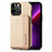 Silicone Matte Finish and Plastic Back Cover Case 360 Degrees U05 for Apple iPhone 13 Pro Gold