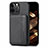 Silicone Matte Finish and Plastic Back Cover Case 360 Degrees U05 for Apple iPhone 14 Pro Black